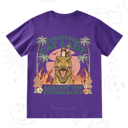 Purplehecate Childless Cat Lady Burn the Patriarchy T-Shirt