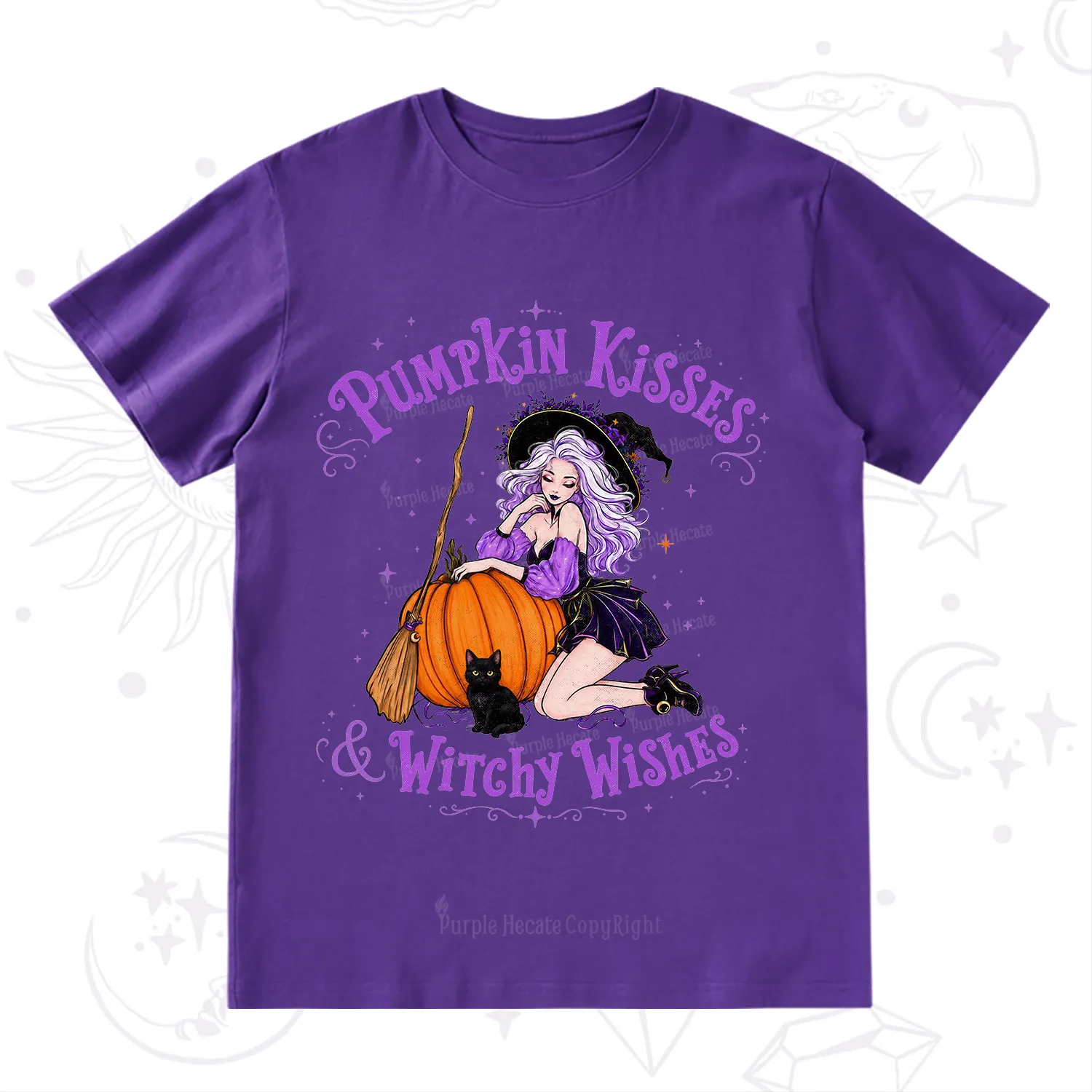 Purplehecate Pumpkin Kisses & Witchy Wishes T-Shirt