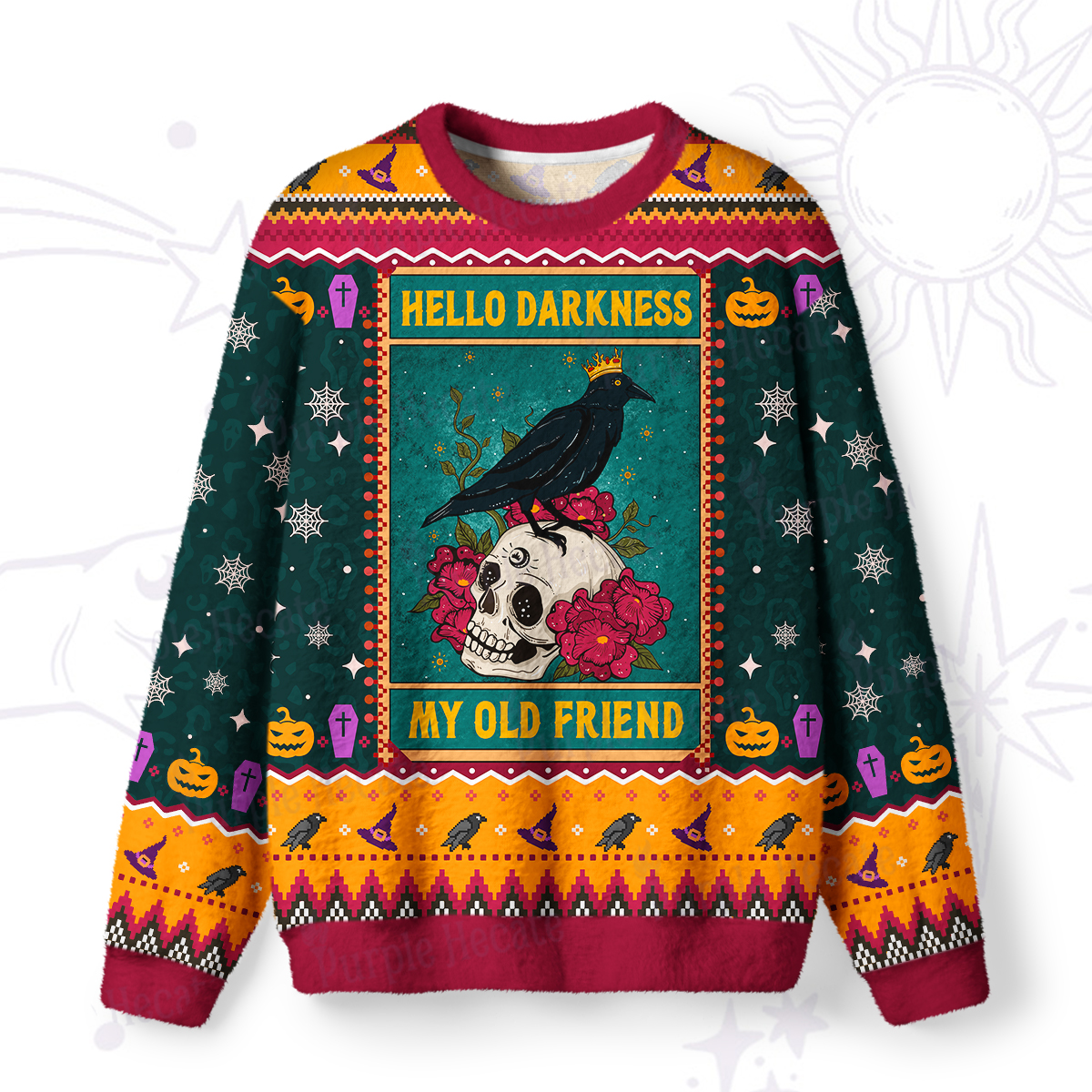 Purplehecate The Hello Darkness My Old Friend Oracle Card Ugly Halloween Sweatshirts