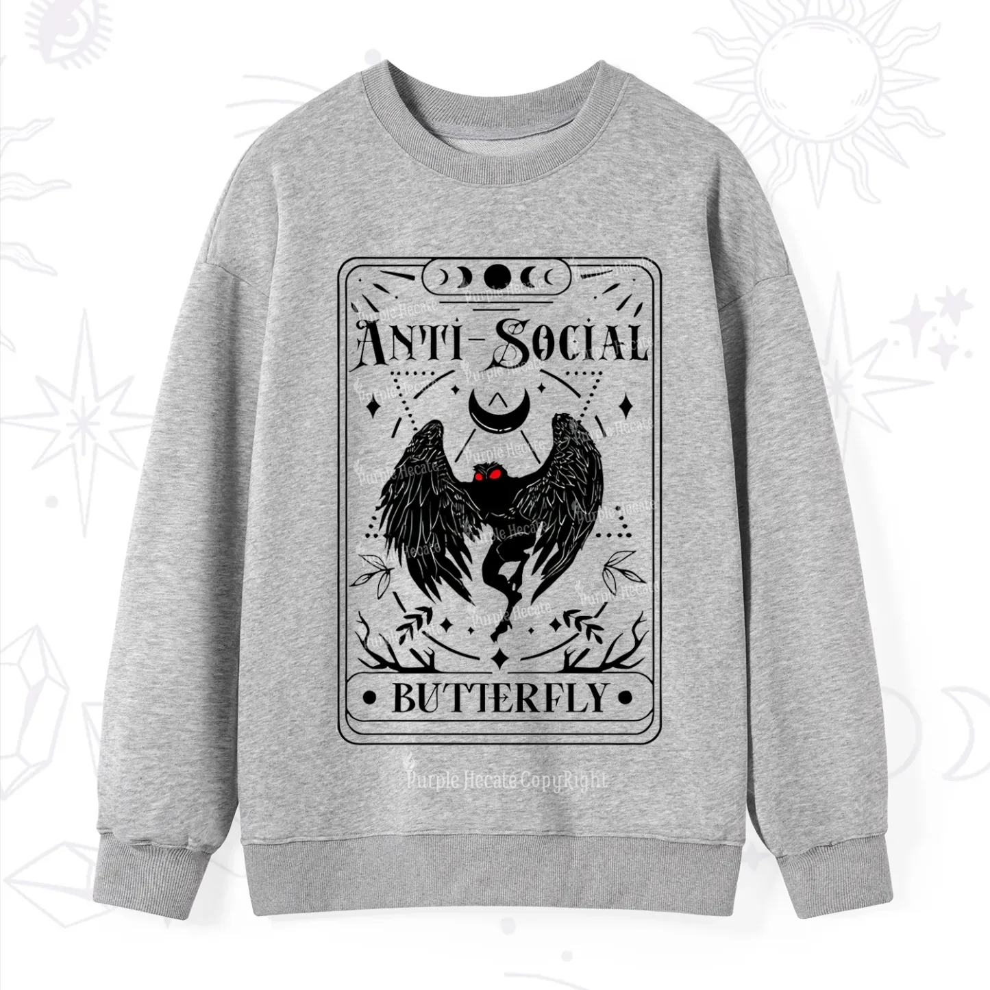 Purplehecate The Antisocial Butterfly Oracle Card Sweatshirt
