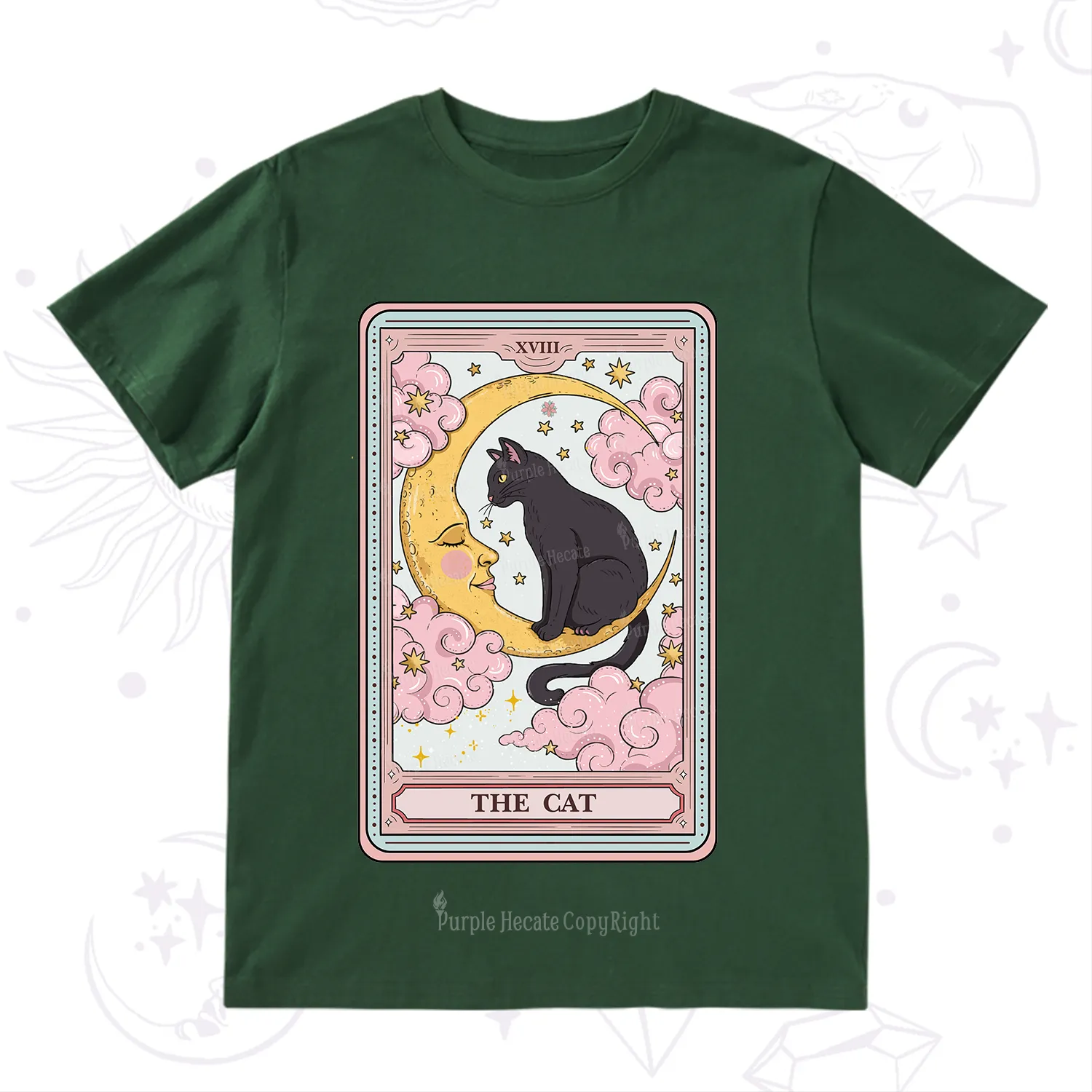Purplehecate The Cat Tarot Card T-Shirt