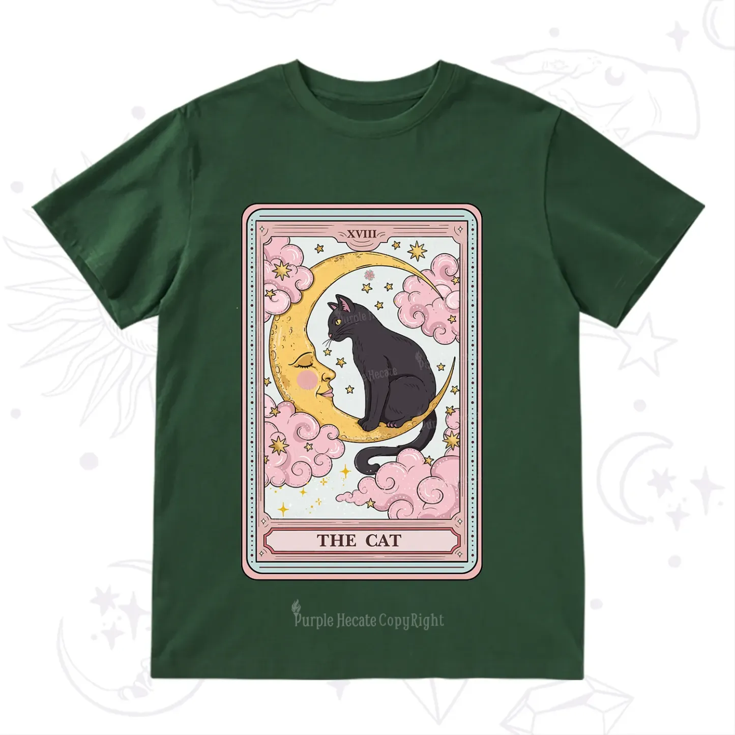 Purplehecate The Cat Tarot Card T-Shirt