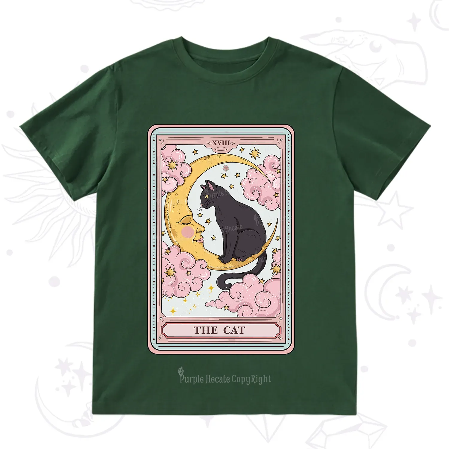 Purplehecate The Cat Tarot Card T-Shirt