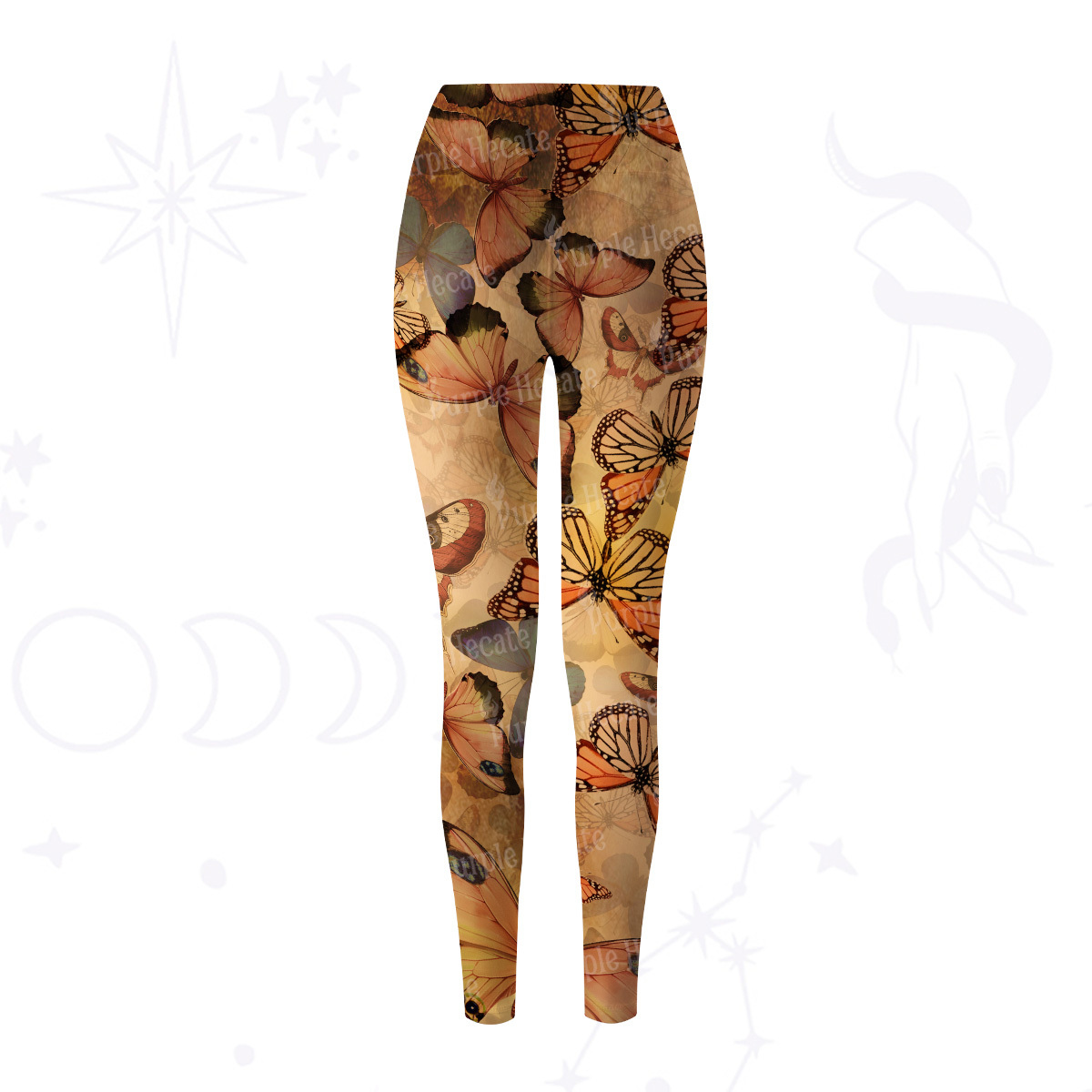 Purplehecate Monarch Butterfly Print Yoga Pants