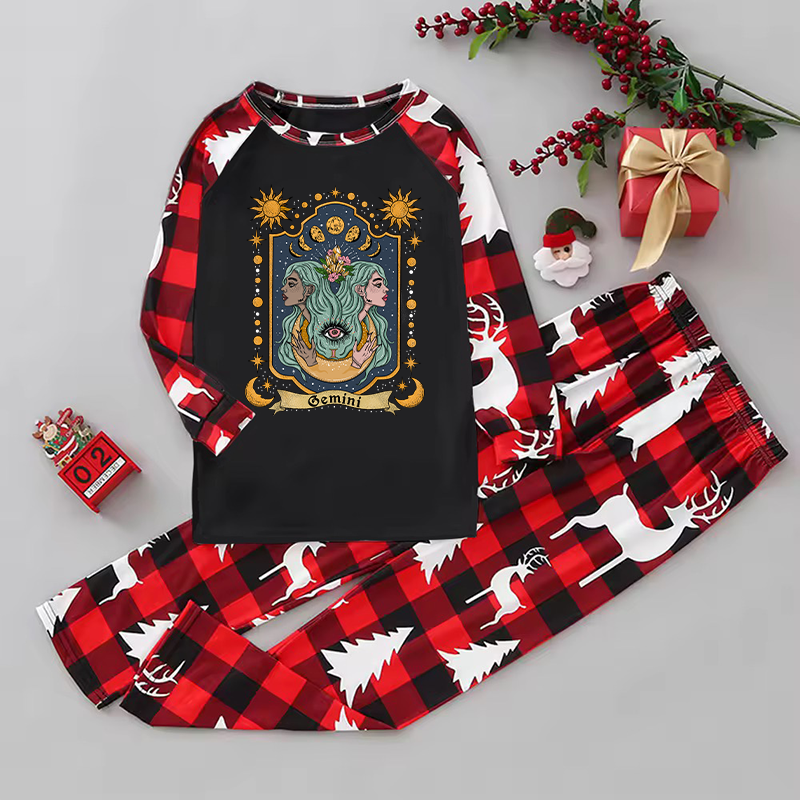 Purplehecate Gemini Zodiac Elk Christmas Pajamas