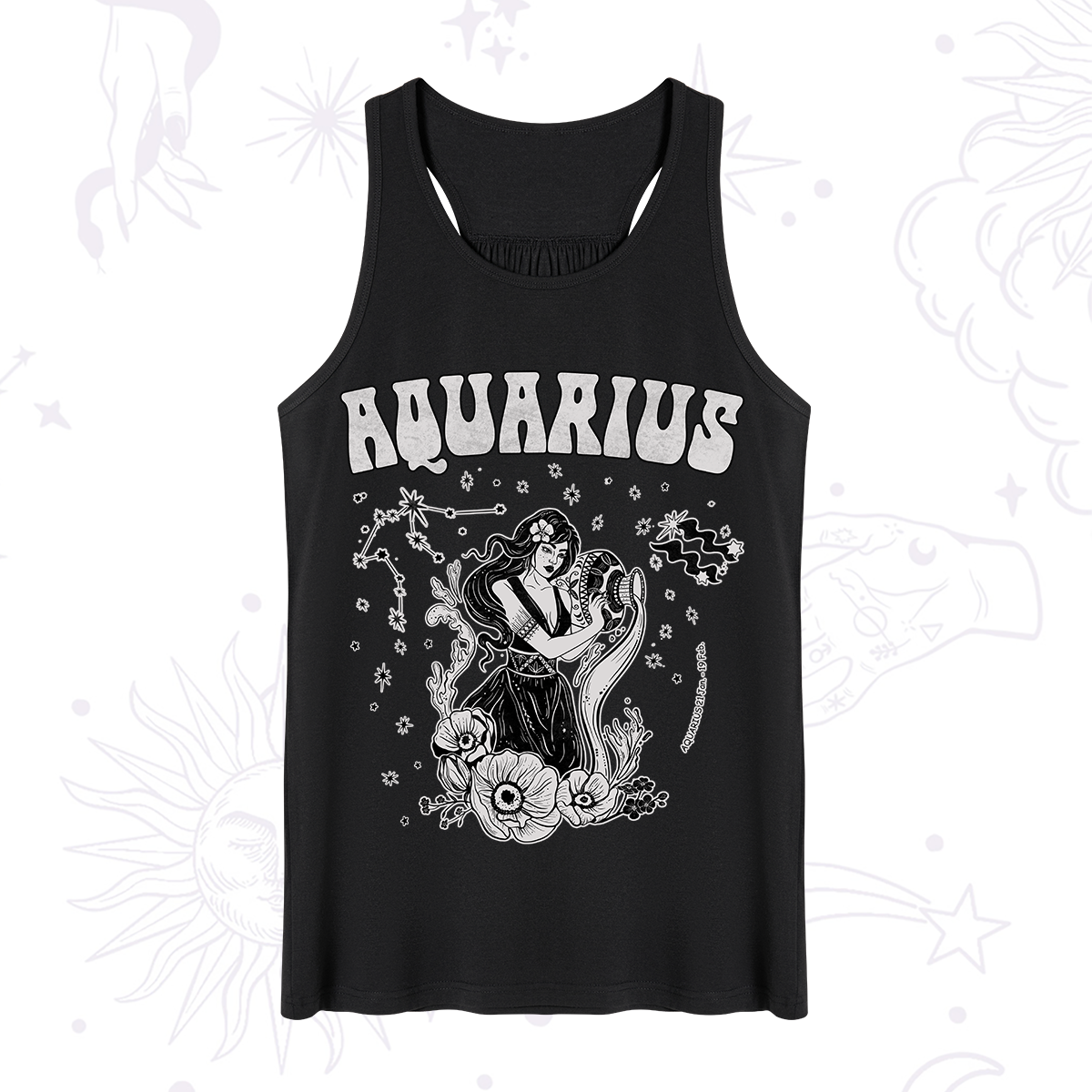 Purplehecate Aquarius Zodiac Glyphs Tank