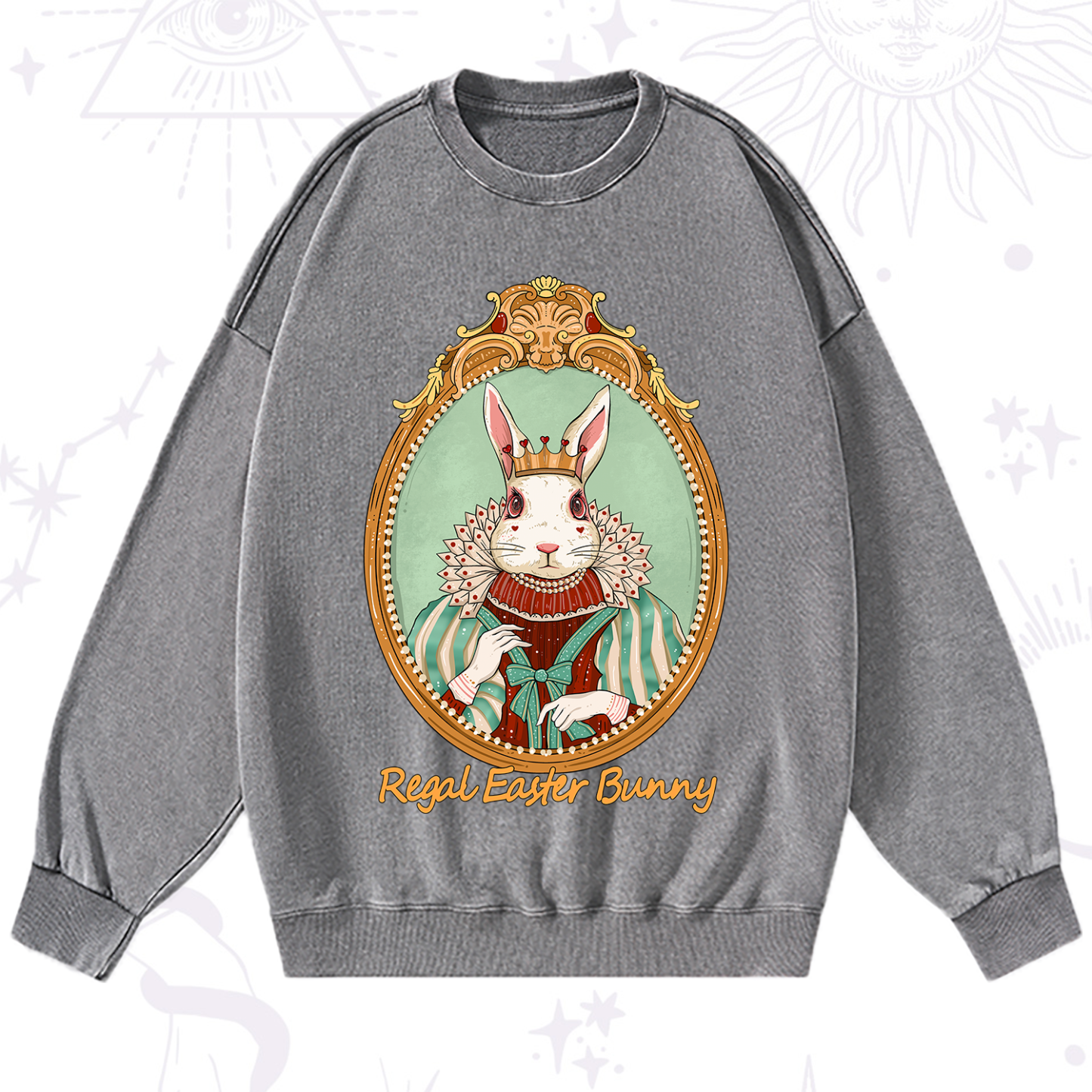 Purplehecate Regal Easter Bunny Washed Sweatshirt