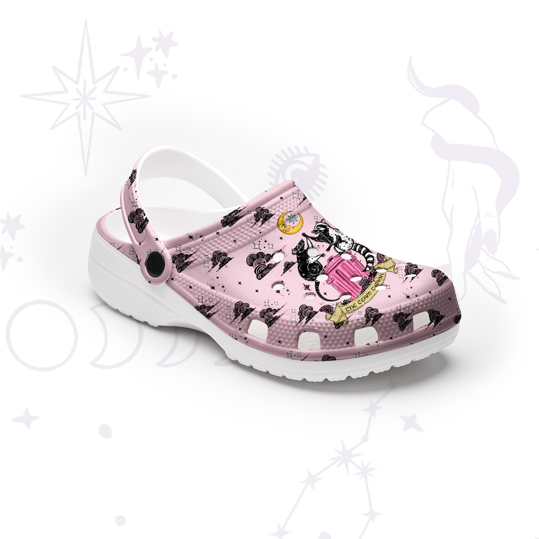 Purplehecate The Team Trash Opossum Tarot Rubber Clogs