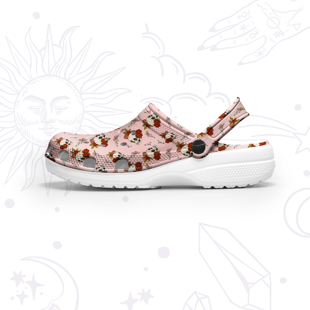 Purplehecate Flowers and Bones Rubber Clogs