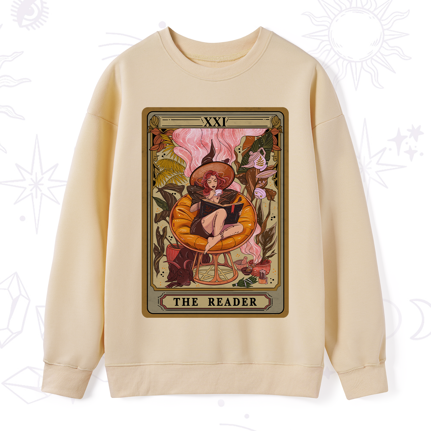 Purplehecate The Reader Tarot Card Sweatshirt