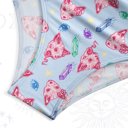 Purplehecate Crystal Cat Skull Swimsuit