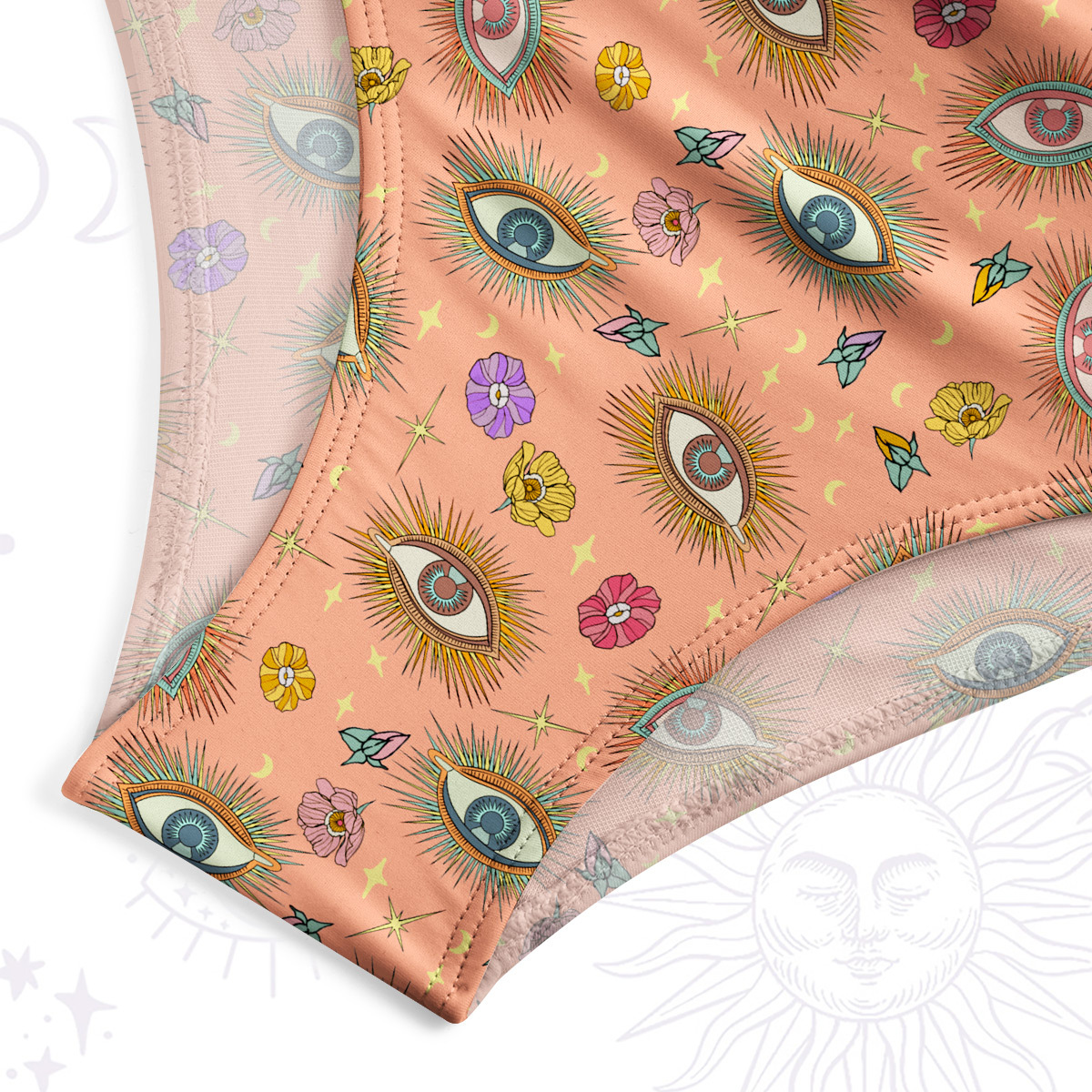 Purplehecate Evil Eye Pattern One-Piece Swimsuit