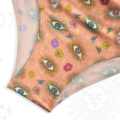 Purplehecate Evil Eye Pattern One-Piece Swimsuit