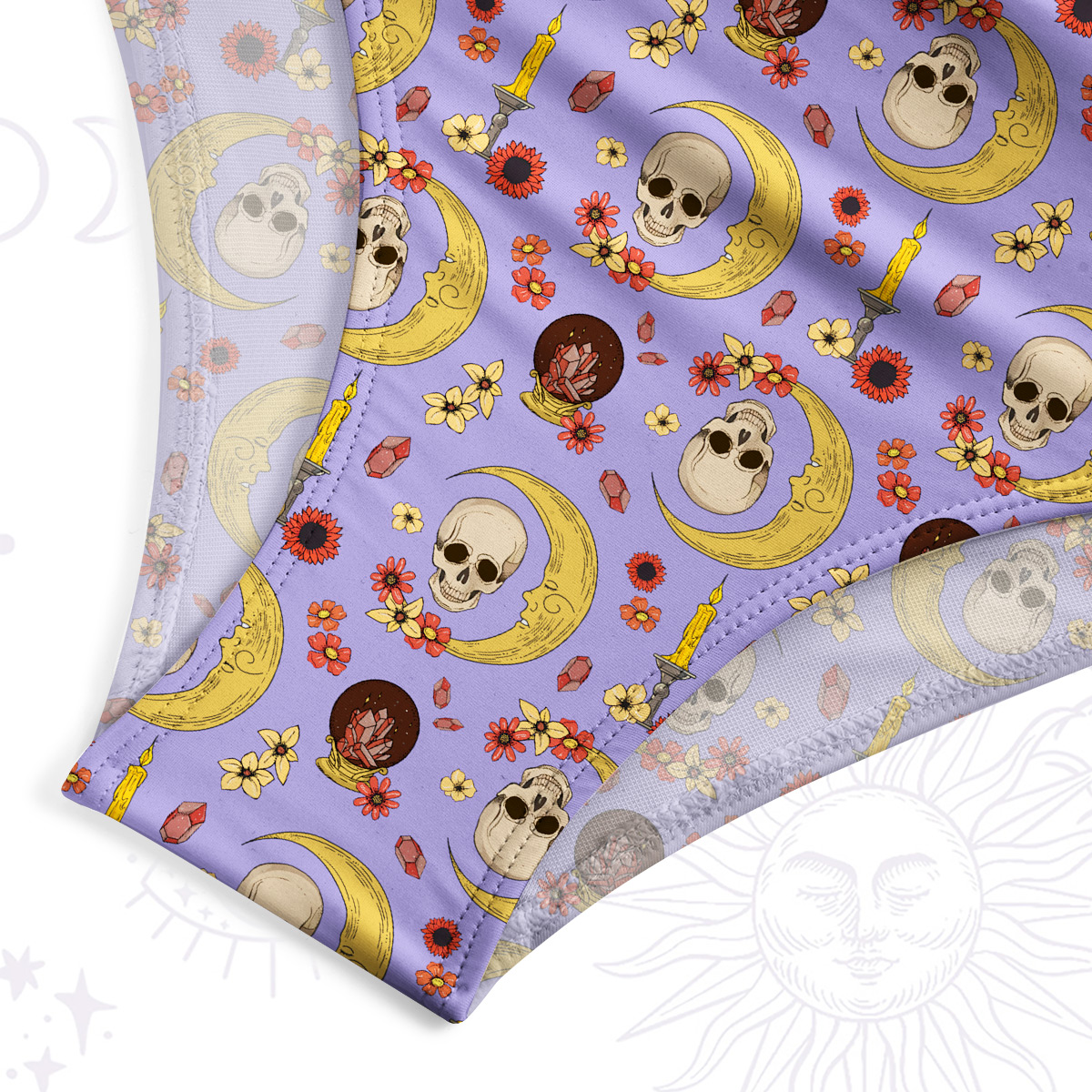 Purplehecate Sorcerer's Skull One-Piece Swimsuit