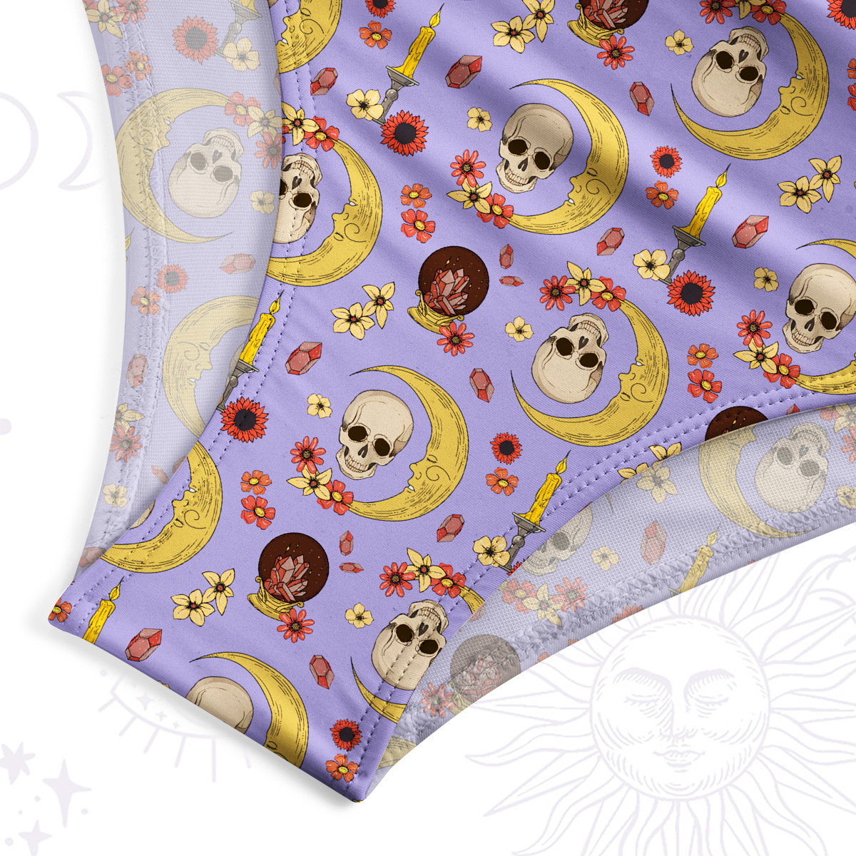 Purplehecate Sorcerer's Skull One-Piece Swimsuit