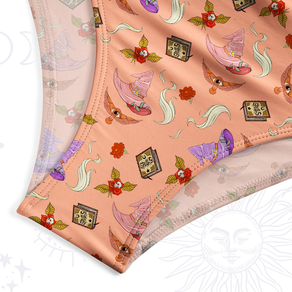 Purplehecate Fantasy Wizard Hat One-Piece Swimsuit