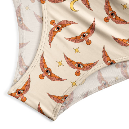 Purplehecate Fantasy Wizard Hat One-Piece Swimsuit