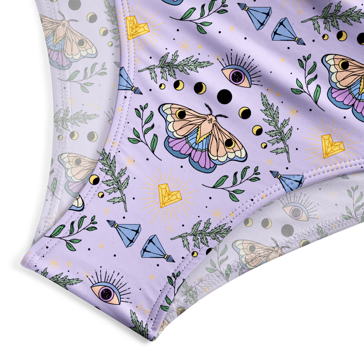 Purplehecate Luna Moth Witch One-Piece Swimsuit