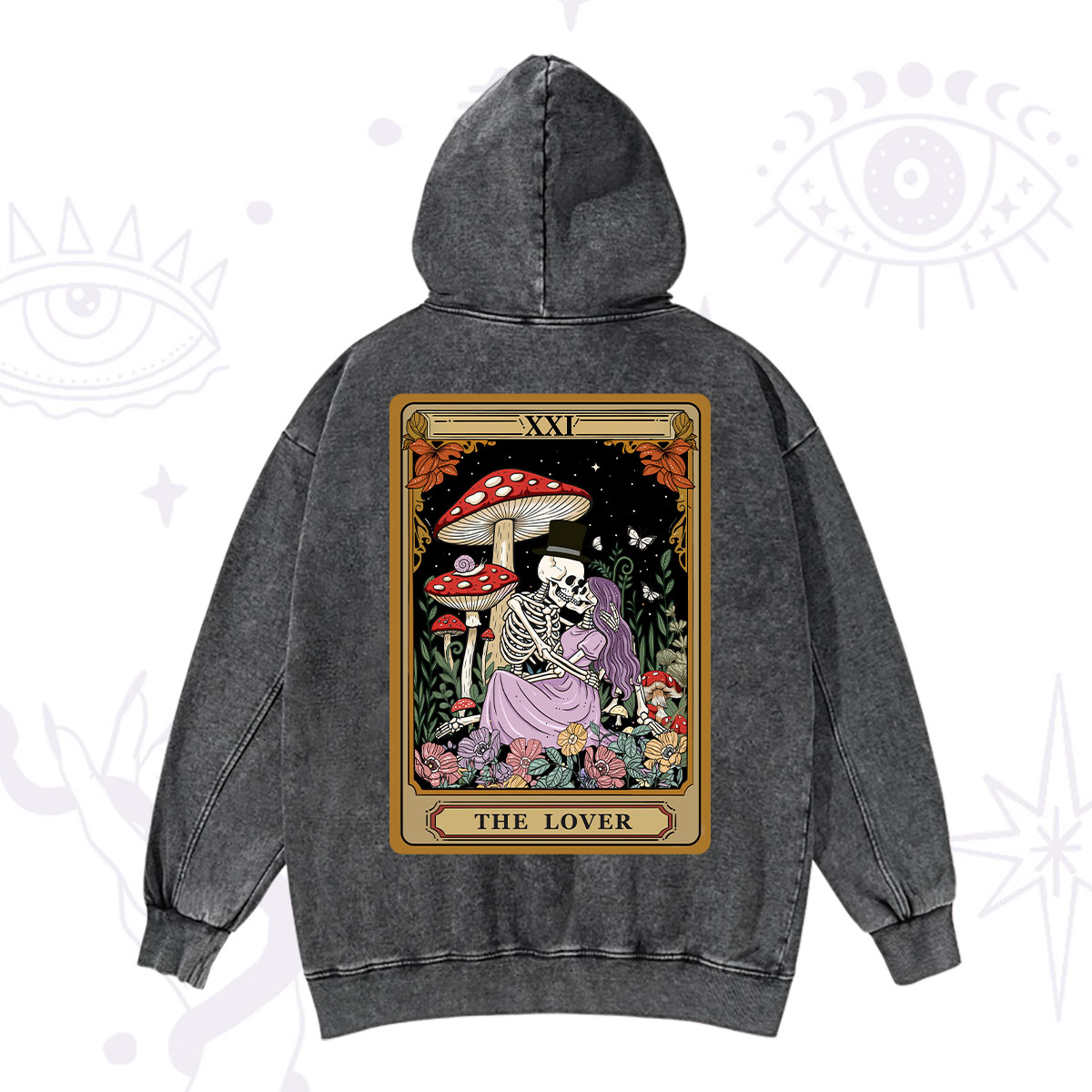 Purplehecate The Vintage Lover Tarot Washed Hoodie