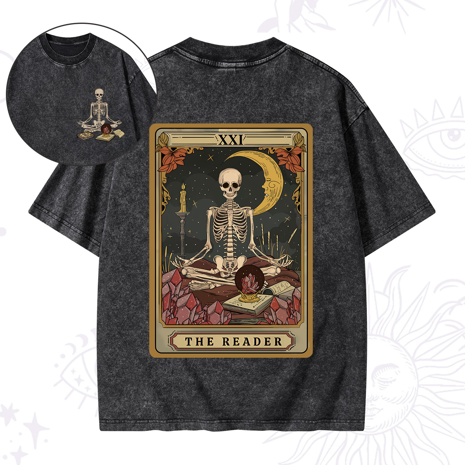Purplehecate The Reader Tarot Washed T-Shirt
