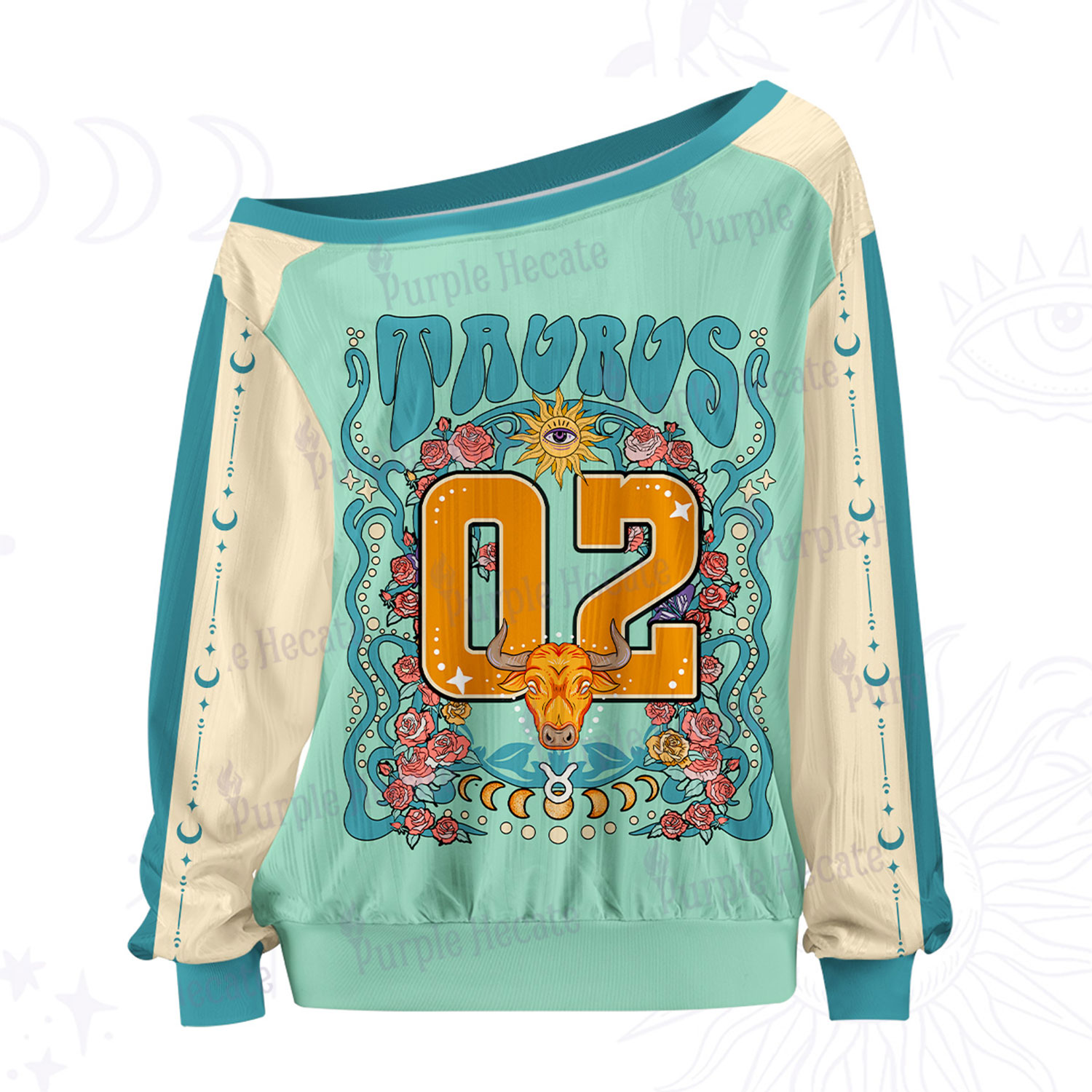 Purplehecate Taurus Spirit Zodiac Off The Shoulder Graphic Jersey