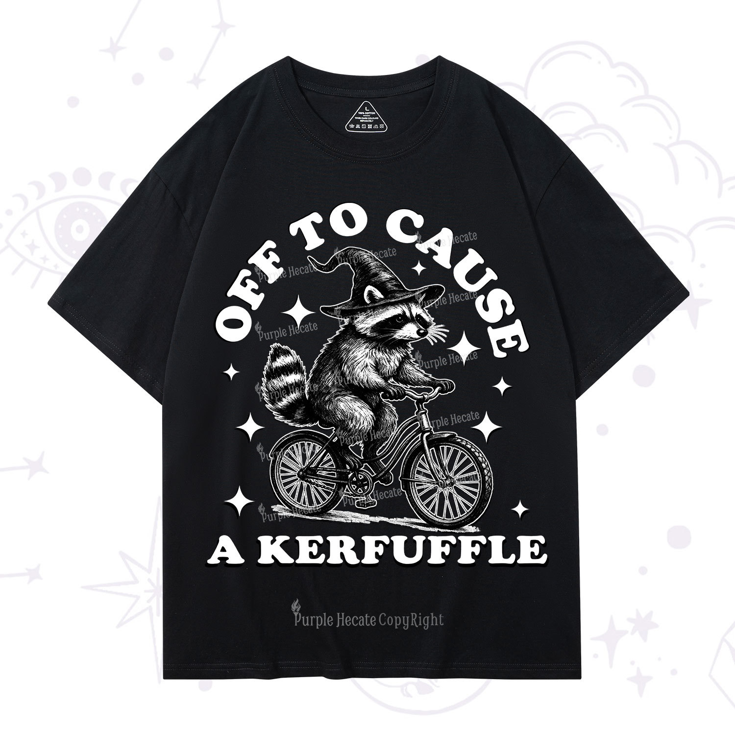 Purplehecate Off to Cause a Kerfuffle Raccoon T-Shirt