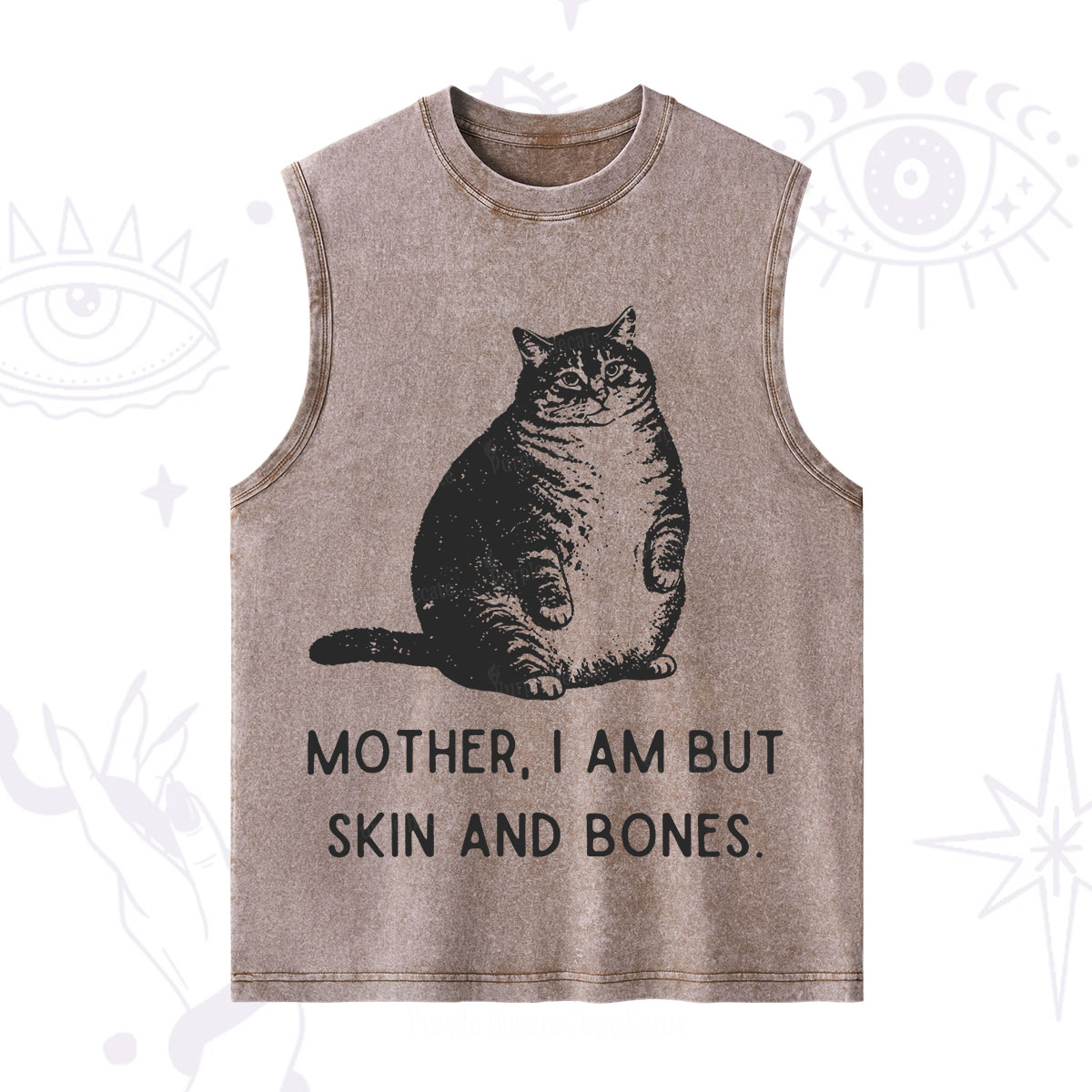 Purplehecate Cat Mother I Am But Skin And Bones Washed Tank