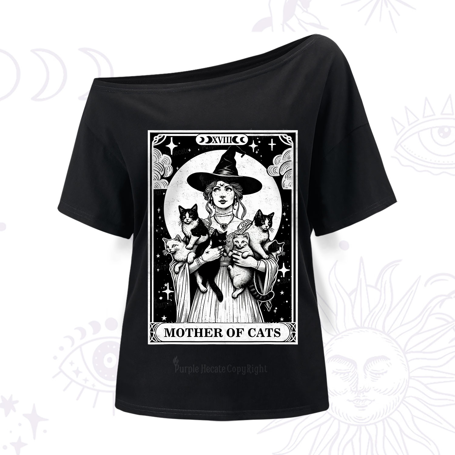 Purplehecate The Mother of Cats Tarot One Shoulder T-Shirt