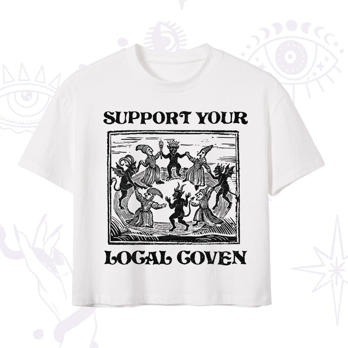 Purplehecate Support Your Local Coven Crop T-Shirt