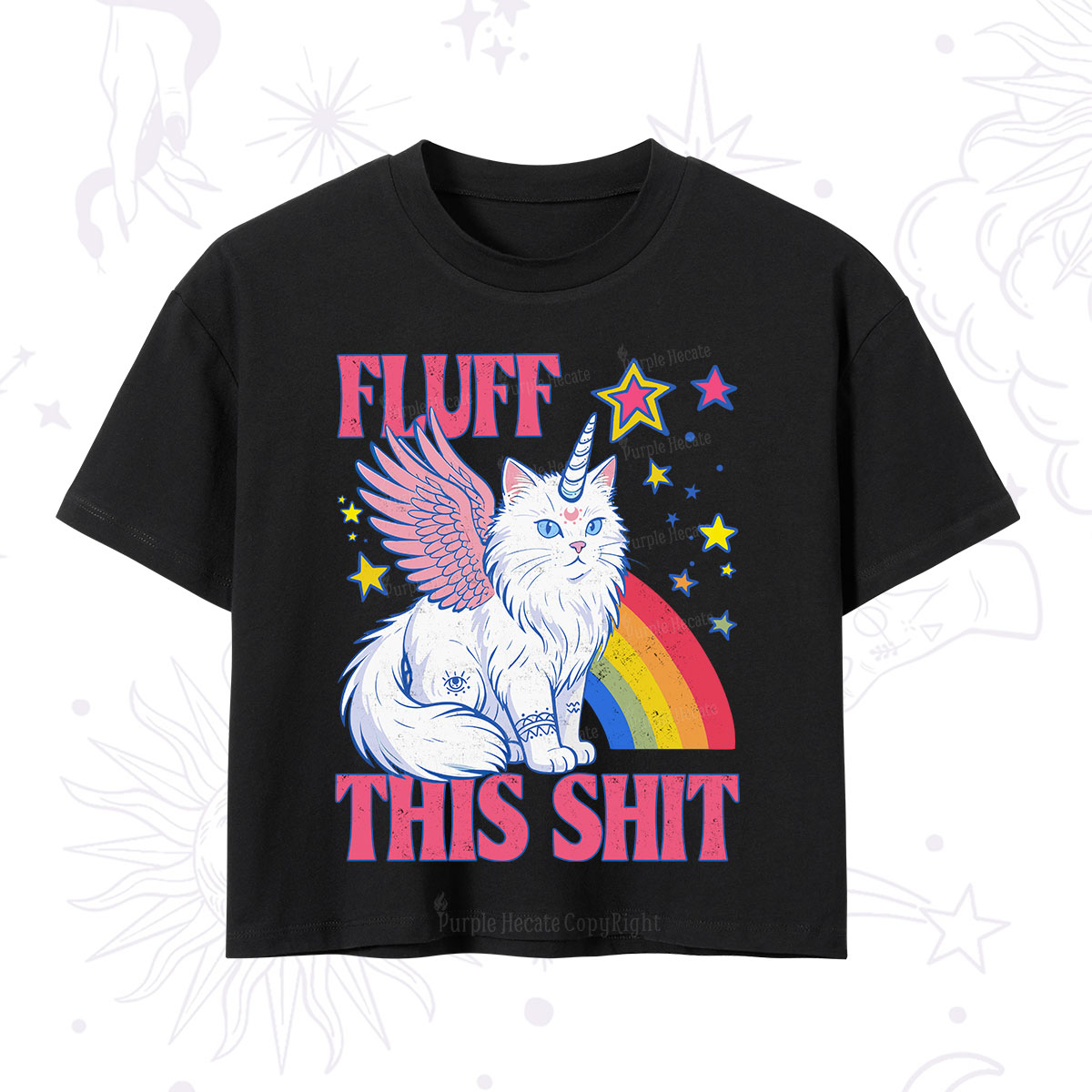 Purplehecate Fluff This Sh*t Cat Crop T-Shirt