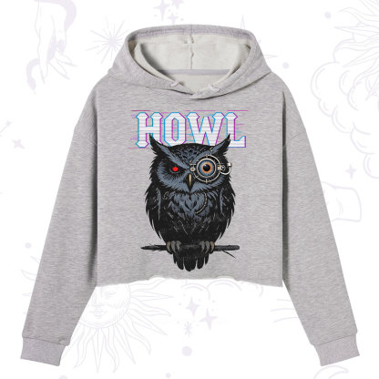 Purplehecate Howl Owl Crop Hoodie