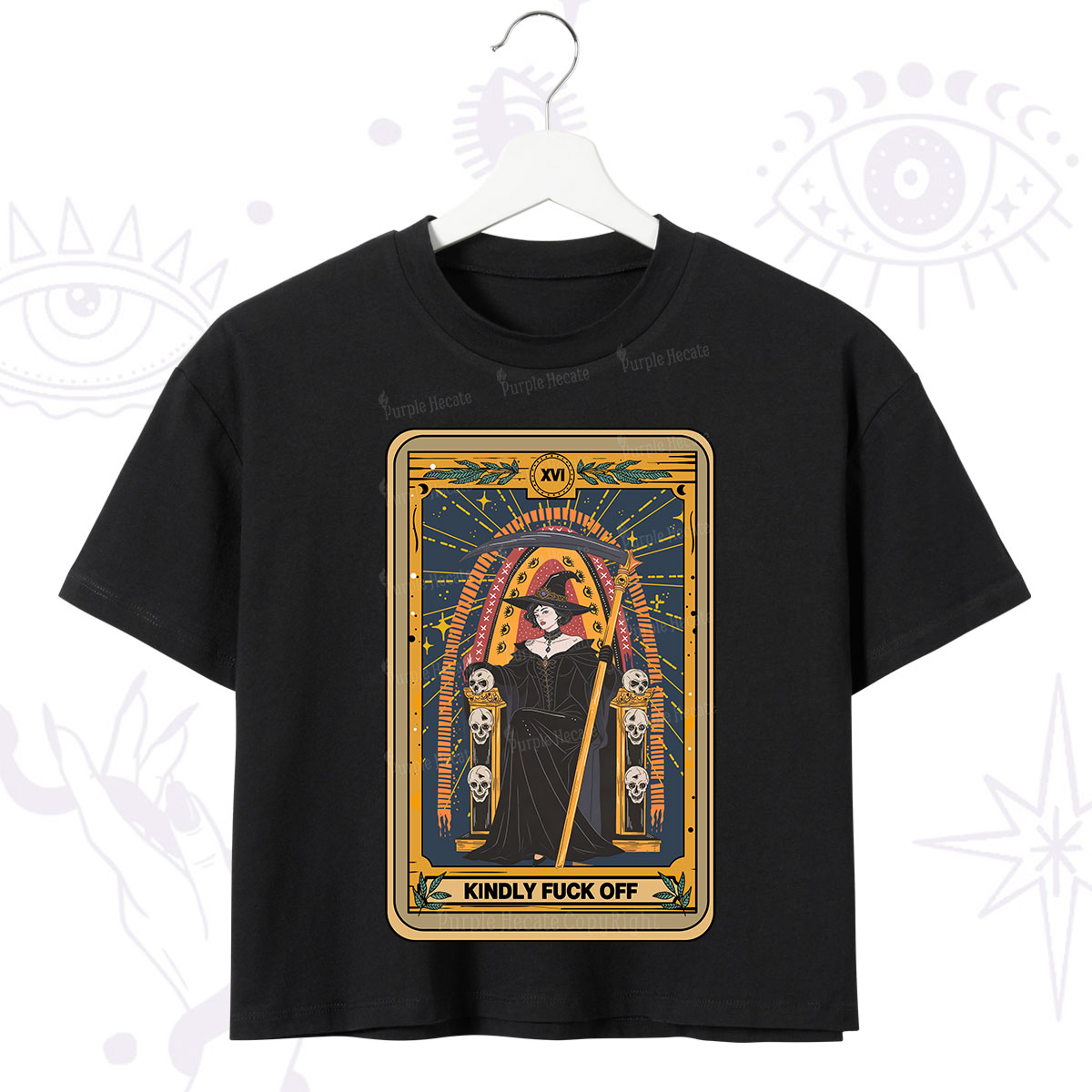 Purplehecate The Kindly Fuck Off Tarot Crop T-Shirt
