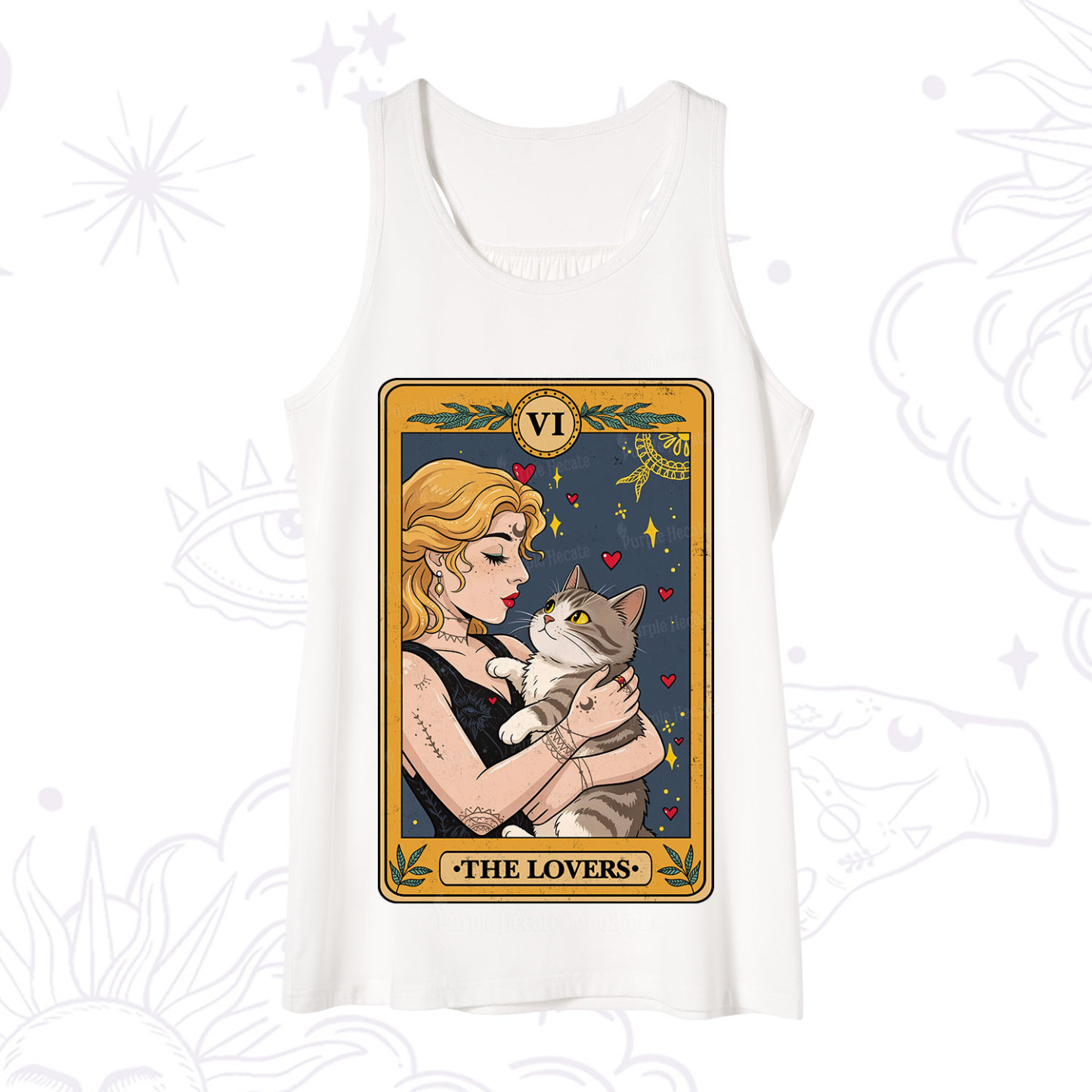 Purplehecate The Lovers Tarot for Cat Lovers Tank