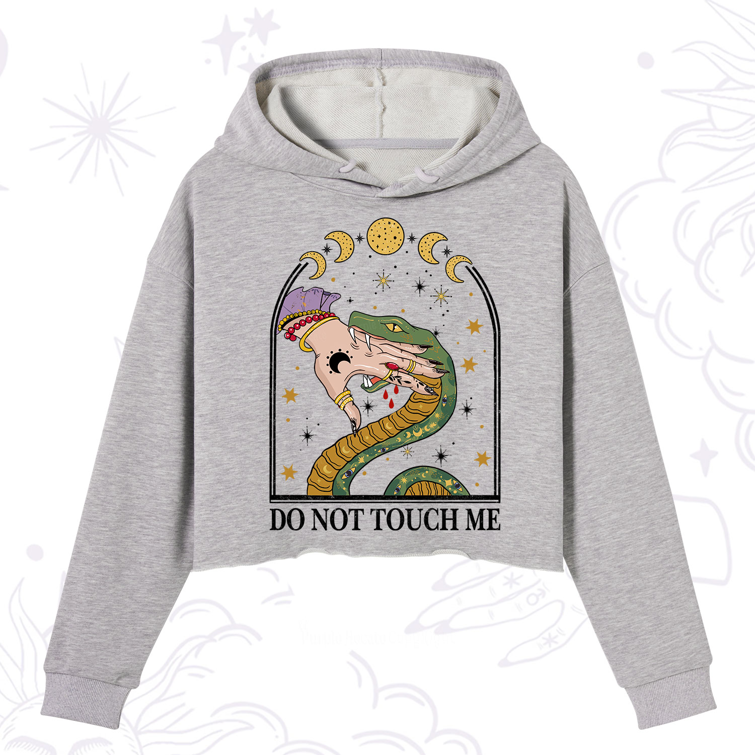 Purplehecate Do Not Touch Me Crop Hoodie
