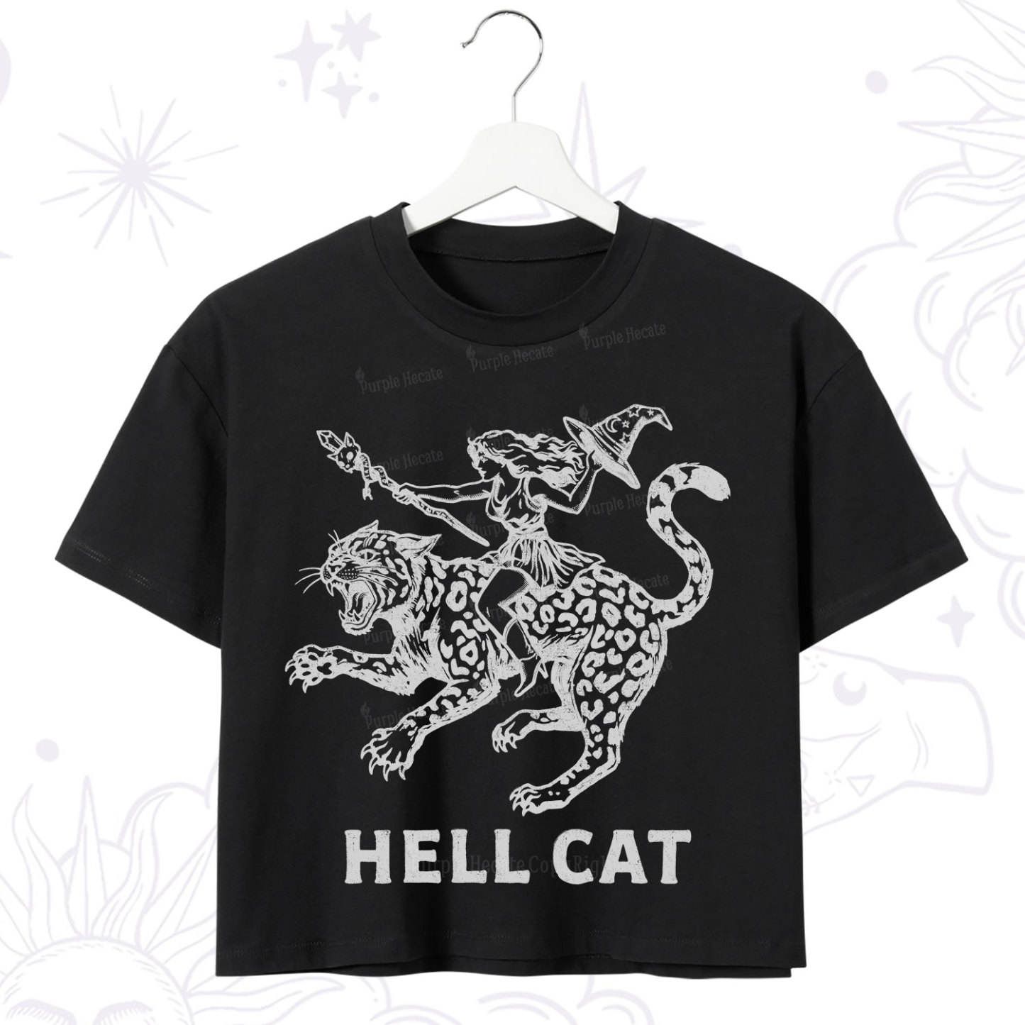 Purplehecate Hex Girl Hell Cat Crop T-Shirt