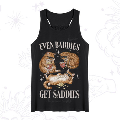 Purplehecate Even Baddies Get Saddies Funny Cat Tank