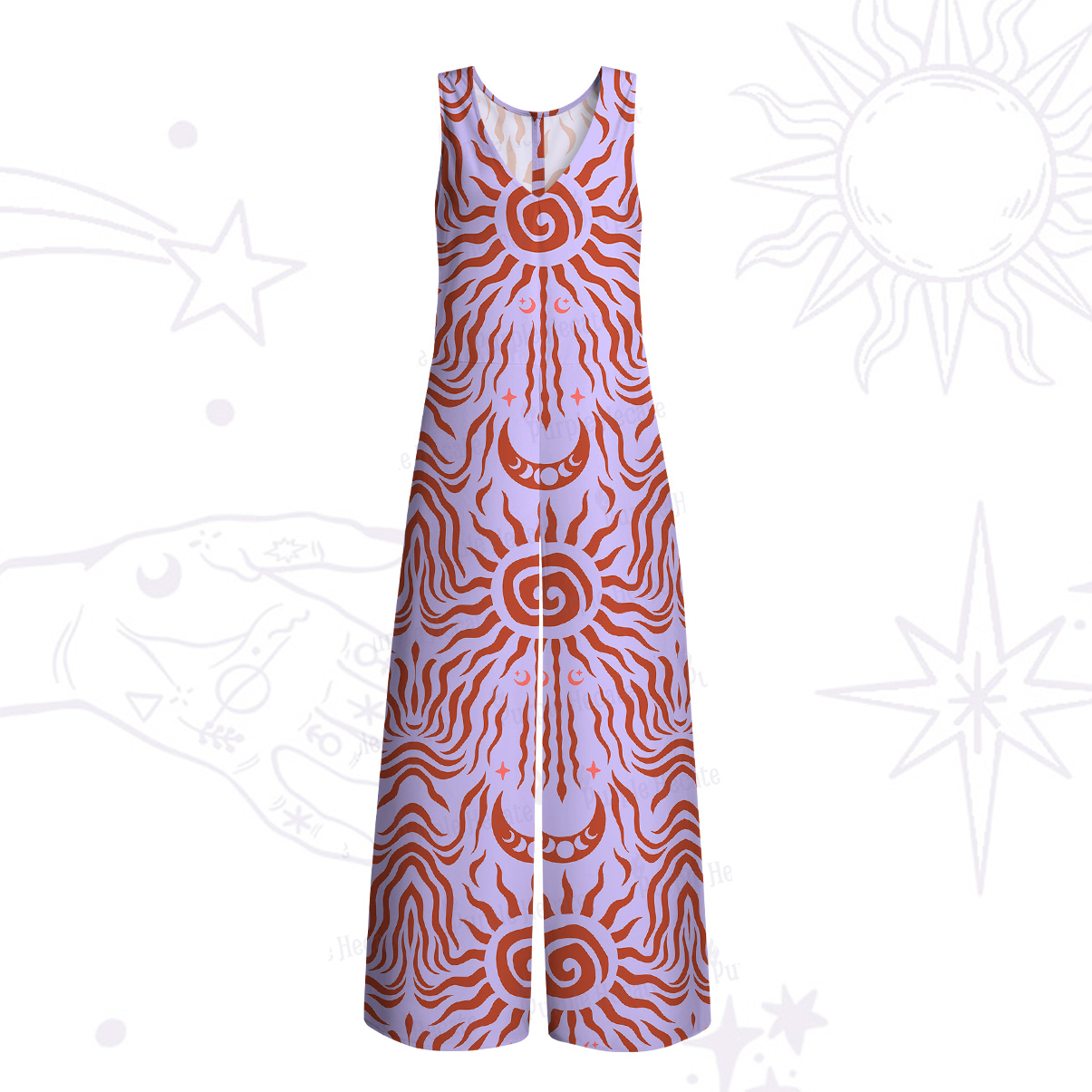 Purplehecate Solar Ritual Wide Leg Jumpsuit