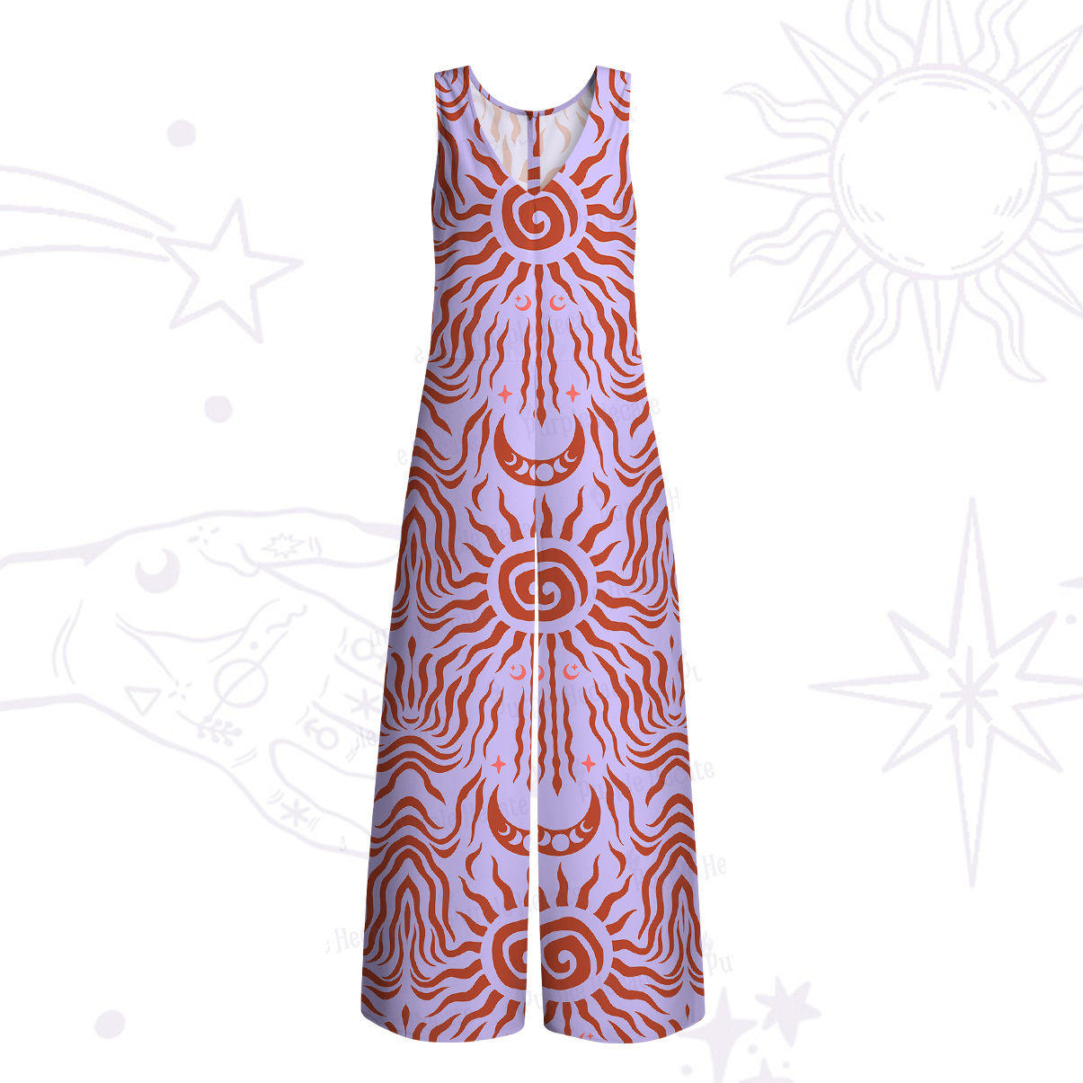 Purplehecate Solar Ritual Wide Leg Jumpsuit