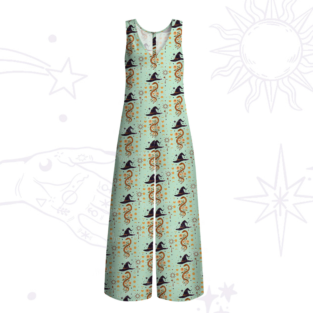 Purplehecate Witch's Enchantment Wide Leg Jumpsuit