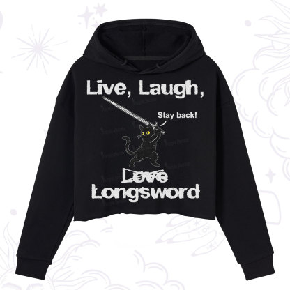Purplehecate Live Laugh Love Longsword Crop Hoodie