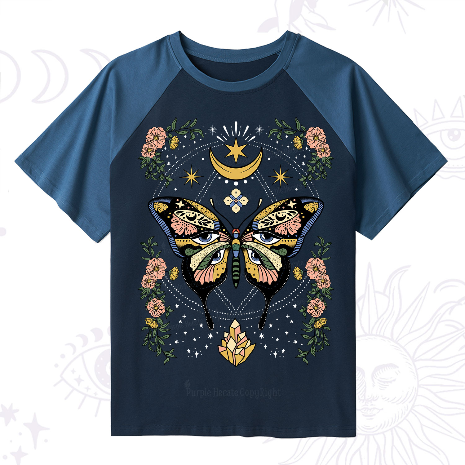Purplehecate I Am Opening Raglan Short Sleeve T‑Shirt