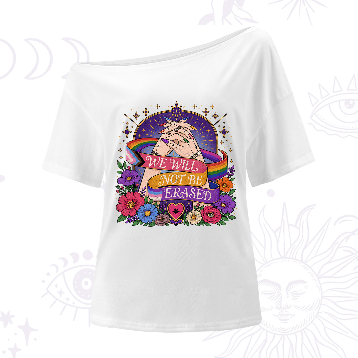 Purplehecate We Will Not Be Erased Pride One Shoulder T-Shirt