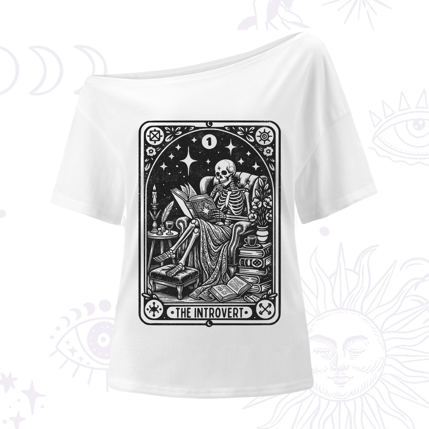 Purplehecate The Introvert Tarot Card One Shoulder T-Shirt