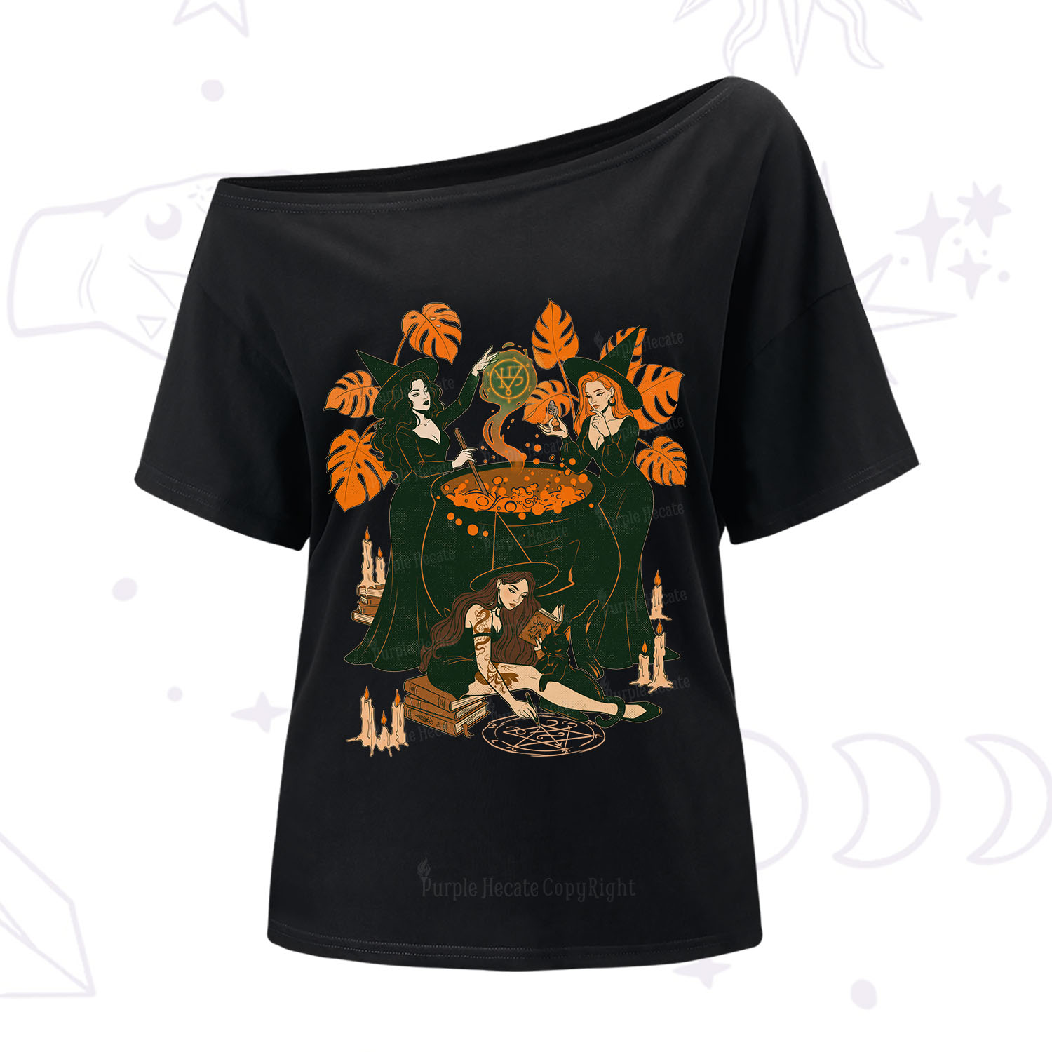 Purplehecate Midnight Potion Ritual Halloween One Shoulder T-Shirt