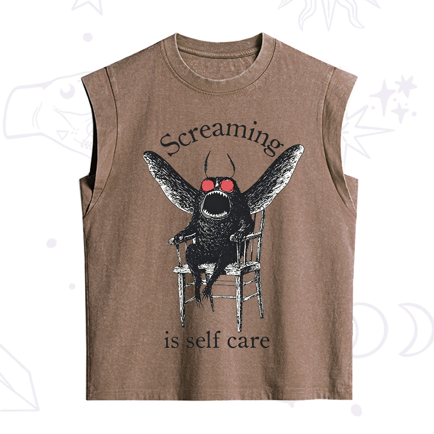 Purplehecate Mothman Screaming Vintage Washed Tank