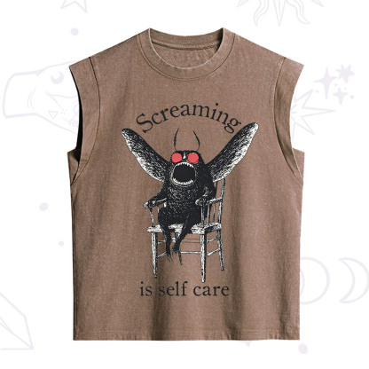Purplehecate Mothman Screaming Vintage Washed Tank