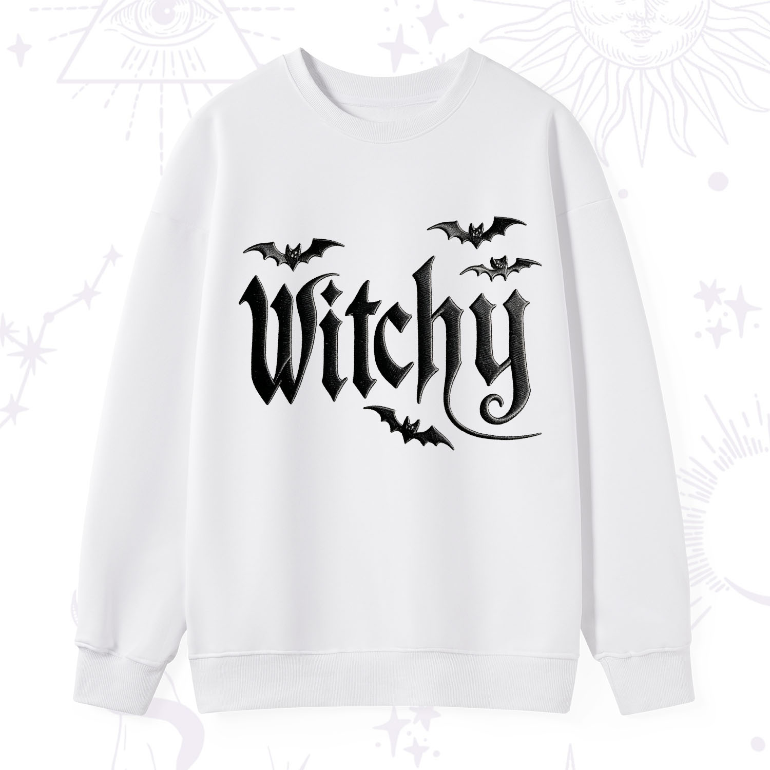 Purplehecate Gothic Bat Embroidered Sweatshirt