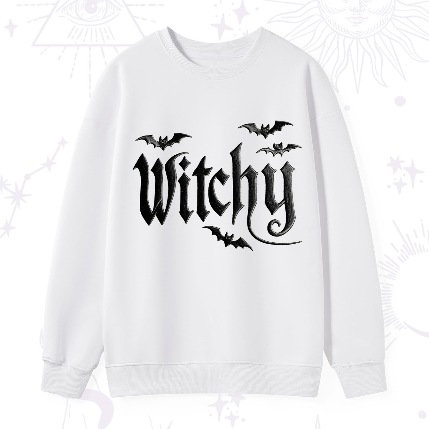 Purplehecate Gothic Bat Embroidered Sweatshirt