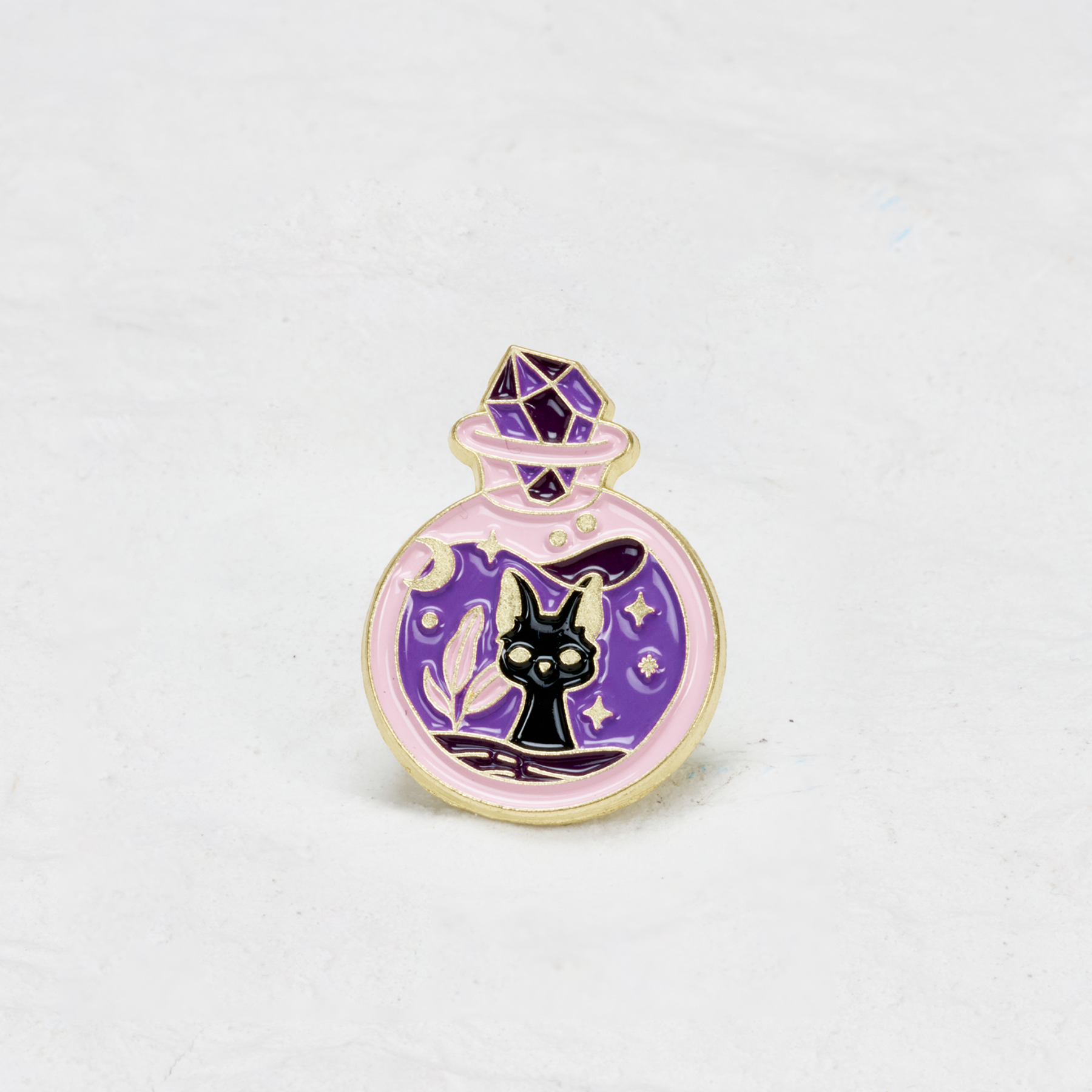 Purplehecate The Crystal Black Cat Pin