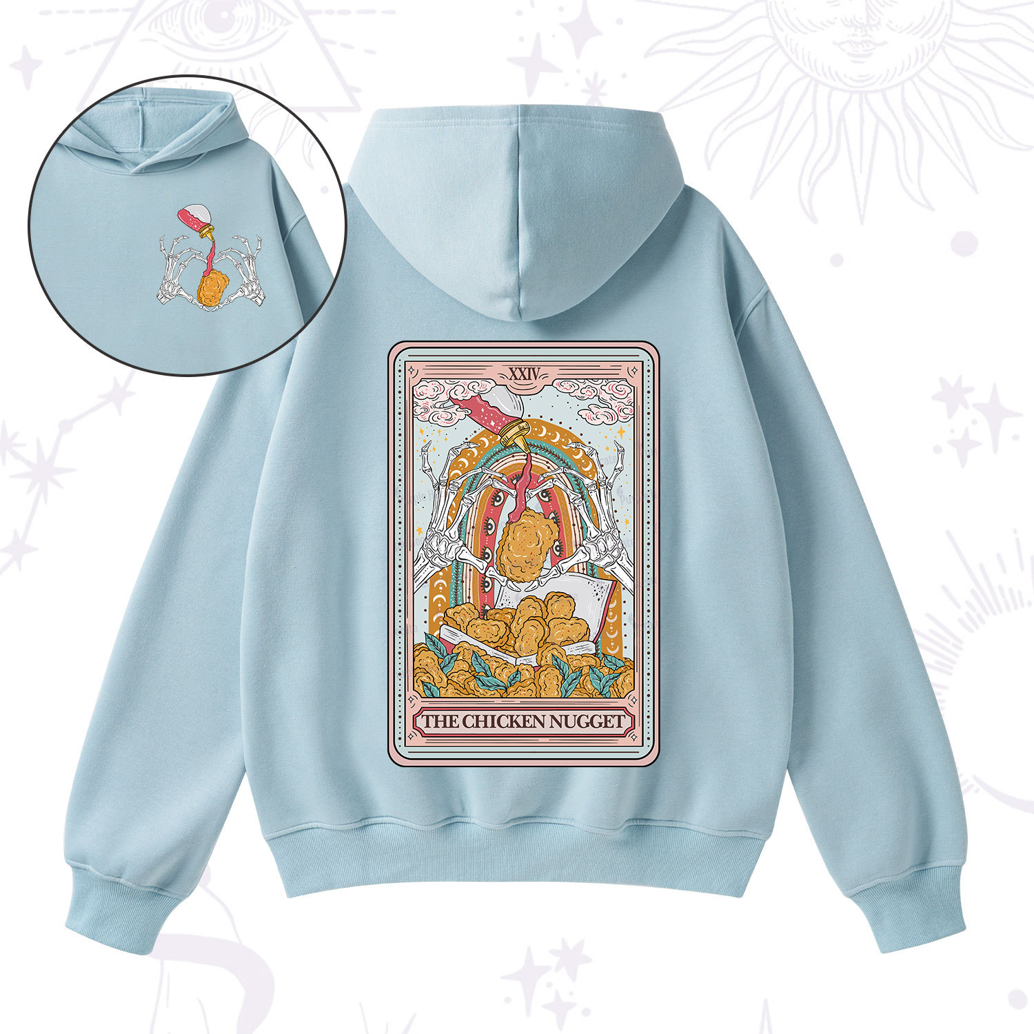 Purplehecate The Chicken Nugget Food Tarot Fleece Hoodie Suit